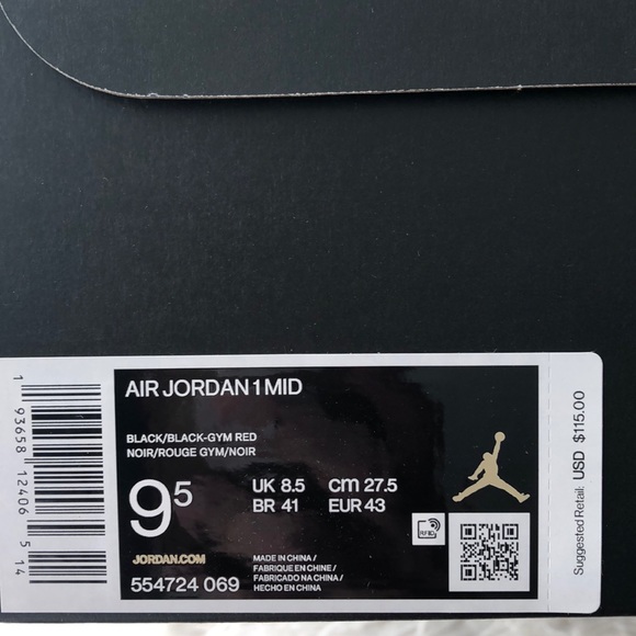 NIKE AIR JORDAN 1 MID ‘CHICAGO BLACK TOE’ SNEAKERS - Picture 11 of 15